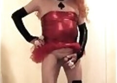 Brown haired slut in red tutu