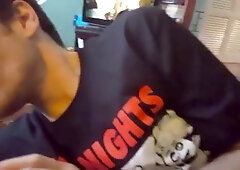 Buddy blows me on the couch while I stroke him CIM swallow 8