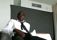 Horny uniformed gay pulls dick