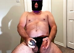 Gay cumming, older cum, sleeve