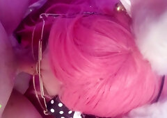 JIZZING TWO TIMES! Femboy inhales and guzzles two monstrous fountains.