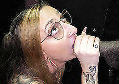 GLORYHOLE SECRETS - Hot Nina first ever multiple gloryhole cumshots