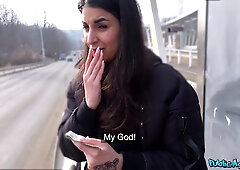 Female watches me jerking off on a tram!