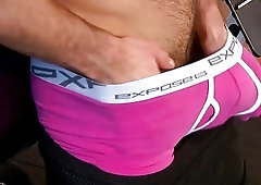 Sexy nerd Felix LeJour shows his pecker and masturbates