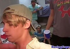 Jizzed On Gaystraight Fratpledges Rammed And Sucking After Wa
