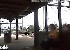 dickflash on trainstation