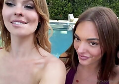 Lesbian Fun At The Pool - Amateur