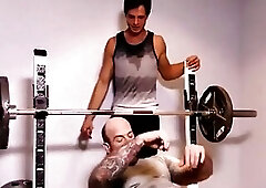 His tep step dad gives him a workout.. And a creampie