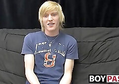 Kinky tattooed twink Dustin jerking off in passionate solo