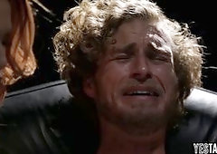 As soon as he opens the door for their tryst the scantily clad redhead raises her hand to him and he lands in a heap on the floor When he comes to hes