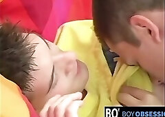 Cute Kevin Grey takes Caleb Levi's cock after a sloppy blowjob