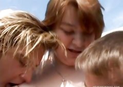 Fat Farm Chick Fucked By Two Hunks