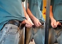 Piss in front two mirrors #2