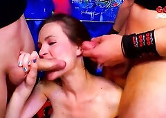 GGG - GERMAN SWEETHEART - THE 1ST TIME TO GULP CUM AT THE GGG TEAM FUCK STUDIO