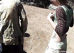 This homeless hippie pair werent going to turn down to bang in public!