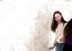 Trampling with three russian youthful hotties