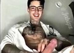 Tattooed Guy Wanking
