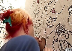 Trans Aubrey Kate gets a bj in gloryhole