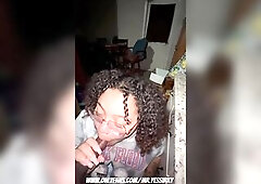 Large Titty Latin chick Sucking BBC