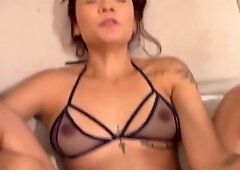 Jiggly Colombian Tinder girl Allison Sweet gets a facial on the first date with Leo Casanova