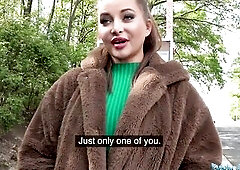 Public Agent Anna Polina gets her consummate bazookas out for a screwing