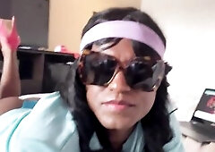 Holly TS chilling in the hotel alone