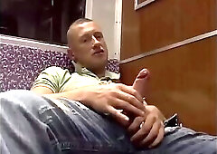 train wanking twosome