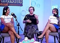 FFM threesome gets out of control on set: They smash their pussy with the drill until they cum and she ends up with her legs shaking!