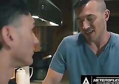 HETEROFLEXIBLE - Stud Siren Santiago Comforts Lonely Stepdad Derek Kage Then Bends Over To Get BRED