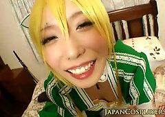 Japanese sexy girl in a costume gets her sweet snatch railed