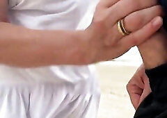 Large breasts wooman made me ejaculate in front of everybody