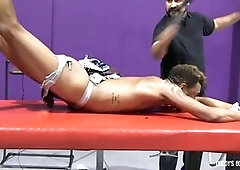 Bondage and discipline with a wolf theme and corded restraints