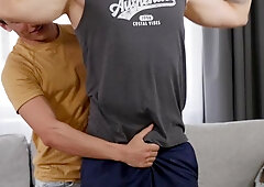 Intimate Play Between Short, Athletic Men