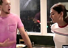 Ts cutie Natalie Mars takes Wolfs bigcock for a hard anal ride