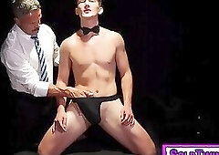 New slave boy Colton Fox servicing and worshipping his new Master Reece Scott