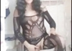 Patty with long hair enjoys some solo fun