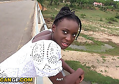 Naughty Black Girl Pounded On A Bench In Interracial Fuck