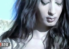 Breathtaking French model Angelina shows off stripped in the rocks