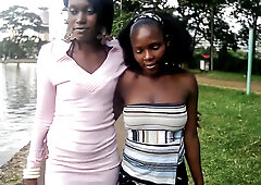 Real Ebony Best Friends Shower Together