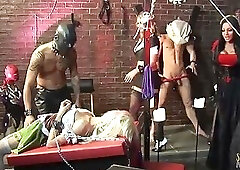 BDSM party with subs turned into freaky group sex with lots of orgasms