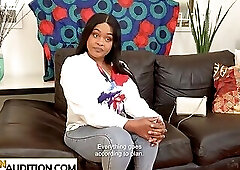 Cute big tits black teen enjoyed hardcore pussy fucking with Steven Hard