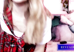 RevealMe  HOT COUGAR IN SAILOR UNIFORM MASTURBATES WITH TOYS, FINGERS, & SUCKS