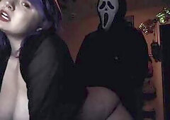 Mr. Ghostface sneaks up on Cara May trailer