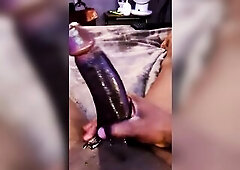 Need to See Large Ebony Shlong Masturbation