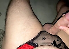 Man masturbating, uncut foreskin, tugging