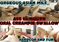 Gorgeous Asian Milf Ass To Mouth Cum Swallow