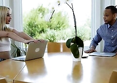 College Coed Jazmin Seduces Her History Coach Into Interracial Bang Fest