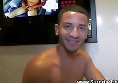 Cum hungry queer receives straight jizz