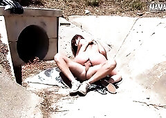 This chab Bent Me Over on the Concrete and Took My Butt Right There Outdoors