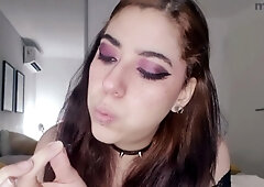 Beautiful teen brunette Jessica Sinn masturbates